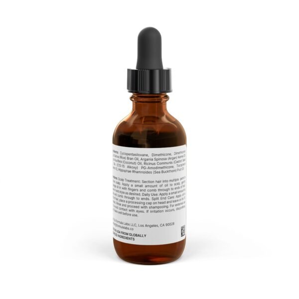 Hair Oil with Argan & Castor – 2oz for Frizz Control & Shine – Vegan - Image 2